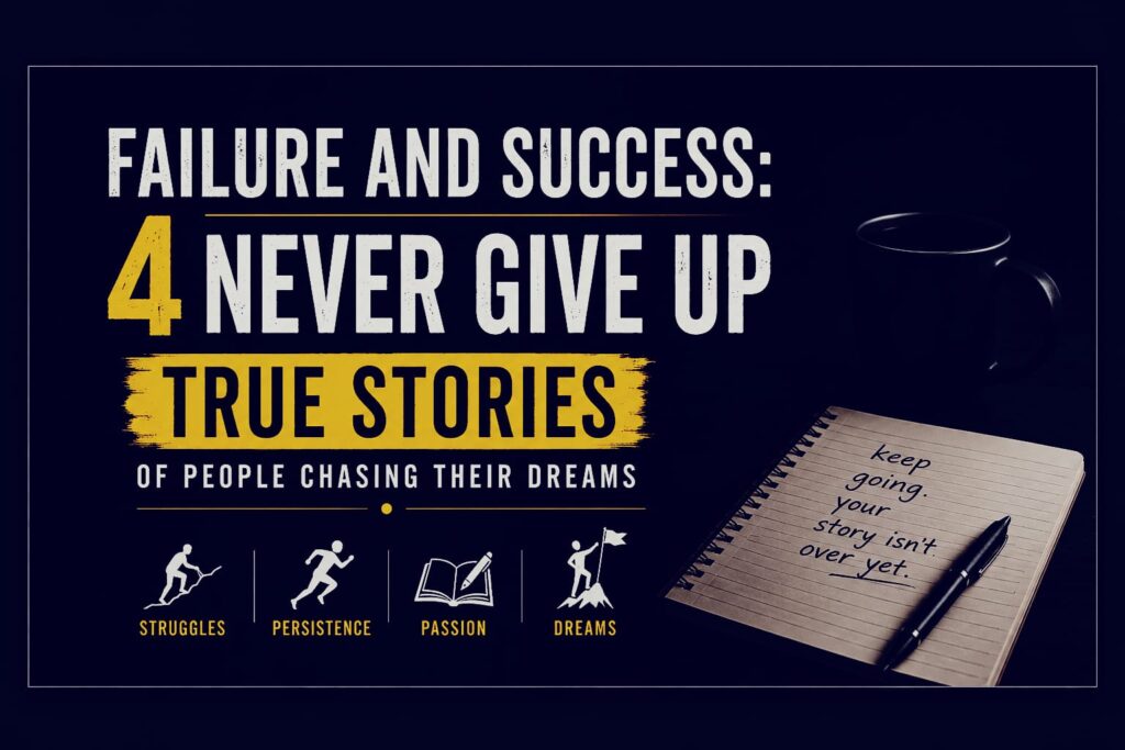 Failure and Success: 4 Never give up True Stories of People Chasing Their Dreams