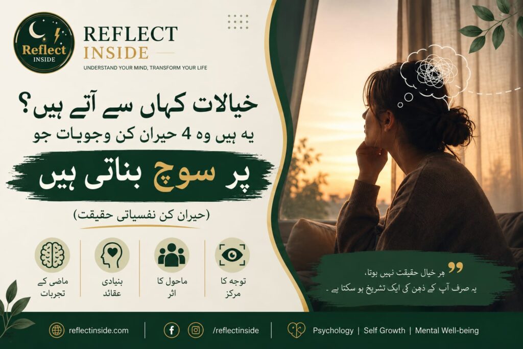 خیالات کہاں سے آتے ہیں؟ ماضی، بنیادی عقائد، ماحول اور توجہ سے بننے والے خودکار خیالات کی نفسیاتی وضاحت